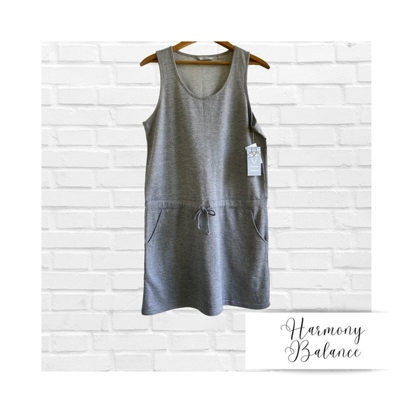 Harmony Balance Tank Gray Sleeveless Sweatshirt Athletleisure Dress Large - Picture 1 of 8
